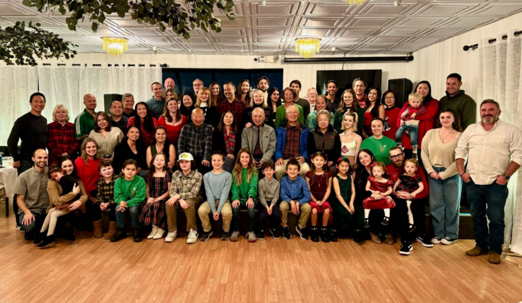 Four generations of the Ow family photographed together in December 2023