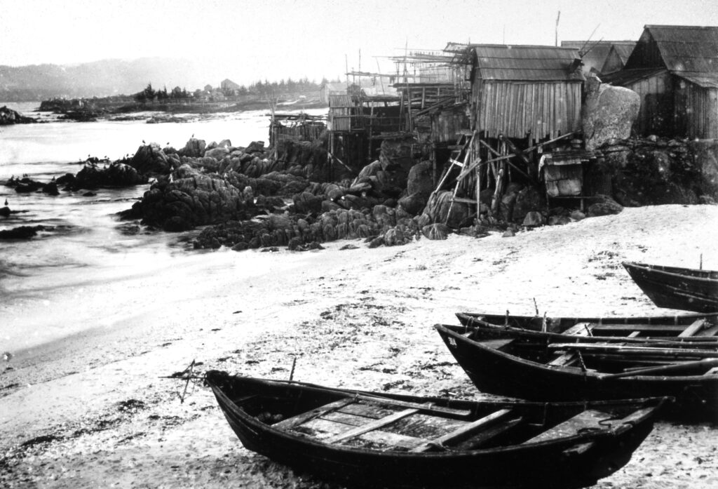 A Chinese sampan showing its distinctive arched keel