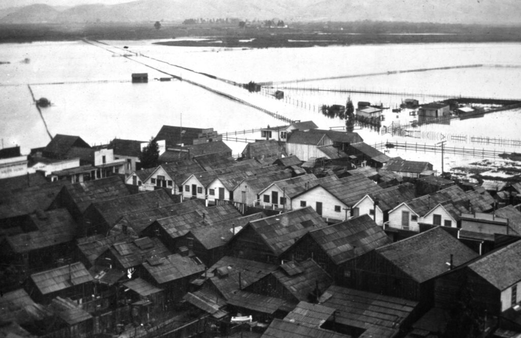 Soledad Street Chinatown in Salinas during the March 1911 flood