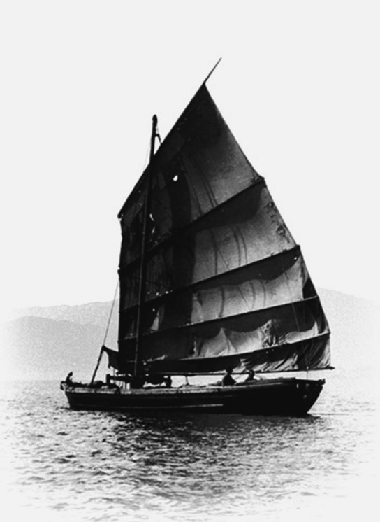A Chinese junk of the kind that carried families across the Pacific